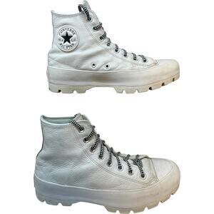Converse All Star Chuck Taylor Leather High Top Lugged WMN 8.5 Chunky Shoes